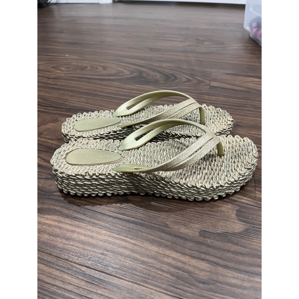 Ilse Jacobsen Hornbaek Cheerful Flip Flops Bundle 3 Pairs Metallic Gold Silver 7 - Picture 4 of 9